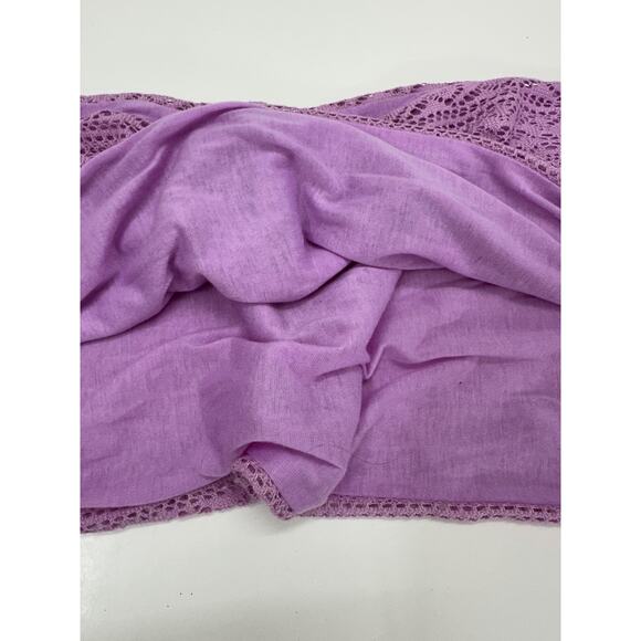 Unbranded Womens Scarf One Size Vibrant Orchid Purple Infinity Scarf Eyelet Lace - Picture 4 of 10
